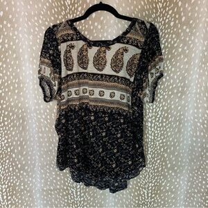 Free People Paisley Tee Size Medium